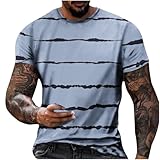 Herren T-Shirt T-Shirts für Herren Baumwolle Kurzarm Stretch Cutted Shirts...