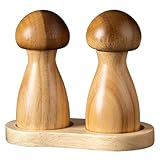 EdirFtra 2-teiliges Salz- und Pfeffermühlen-Set mit Tablett, pilzförmige...
