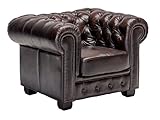 Woodkings® Chesterfield Sessel antik Echtleder Bürosessel Polstermöbel...