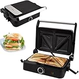 Syntrox Sandwichmaker Kombigerät Multifunktionsmaker mit Wechselplatten,...