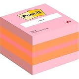 Post-it Notes Mini Würfel, Orange, Rosa und Gelb, 400 Blatt, 51 mm x 51 mm...