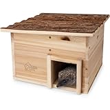 wildlife home Igelhaus Winterfest aus Holz mit Boden & wetterfestem...
