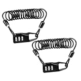 Healvian 2 Stück 3 Stelliges Fahrradkabelschloss aus Stahl mit Flexiblem...