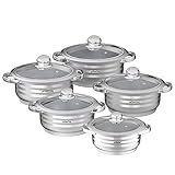 Homelux Topfset edelstahl Kochtopf Set Induktion Töpfe Set 10-teilig, mit...