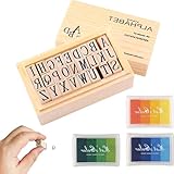 Premium Textilstempel Set Waschmaschinenfest - Große Buchstabenstempel -...
