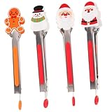 STOBAZA 4 Stück Teiliges Edelstahl Küchenzange mit Rutschfestem Silikon...