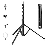 TARION Lichtstativ 200 cm Aluminium Lampenstativ Traglast 8 kg für Studio...