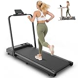 Laufband für Zuhause Klappbar, 2 in 1 Walking Pad Klappbar, 1-10 km/h...