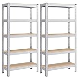 SONGMICS Schwerlastregal, 2er Set, Kellerregal, Lagerregal, 30 x 75 x 150...