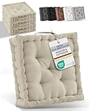 Beautissu 4er Set Bodenkissen Sitzkissen 40x40 cm - Dickes Matratzenkissen...