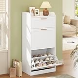 KIMENICH Schuhschrank mit 2 Klappen, Schublade, Schuhkipper Schmal,...