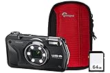 Ricoh WG-6 Robuste Kompaktkamera, 20 MP, 5-facher Zoom, 64 GB SD-Karte und...