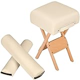 tectake® Massage Liege Zubehör Hocker mit Lagerungsrolle, Sitzhocker mit...