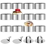 12 Stück Dessertringe und Speiseringe,Edelstahl Speiseringe mit Deckel und...