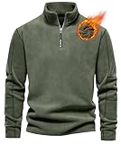 Livonmone Herren Fleece Pullover Warmes Microfleece Sweatshirt Half Zip...