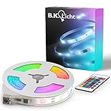 B.K.Licht - USB LED Strip 3 m mit Fernbedienung, buntes RGB, dimmbar,...