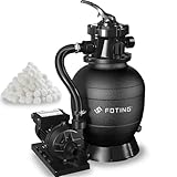 Sandfilteranlage mit Pumpe inkl. 400g Filterbälle | schwarz | 400W |...