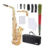 VEVOR Altsaxophon, E-Dur, Messingsaxophon-Anfängerset mit Tragetasche,...