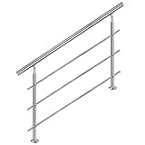 FINEUNAN Edelstahl Handlauf Geländer für Treppen Brüstung Balkon mit 3...