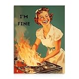 Dazzlewall Lustiges Küchen Wandbilder, Retro 50er Jahre Hausfrauen Bild...