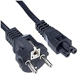 InLine 16656K Netzkabel für Notebook, 3pol Kupplung, schwarz, 3m