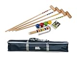 GICO Qualitäts Krocketspiel/Krocket/Crocket für 4 Spieler (100 cm...
