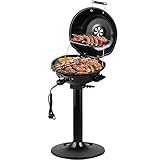 CUSIMAX Elektrischer Elektrogrill Standgrill mit Deckel und Standfuß,...