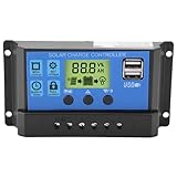 Solar Laderegler PWM Solarladeregler 12V/24V Dual USB Solar Ladegerät...