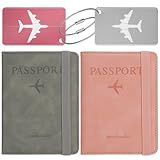 Apricitie 4 Stück Reisepasshülle&Kofferanhänger Set,Passport Hülle...