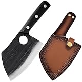 TUTCHUAN Japanisches Kochmesser Handgeschmiedetes Hackmesser Full Tang High...