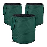 Relaxdays Laubsack selbstaufstellend, 3er-Set, Gartenabfallsack Pop-Up,...