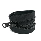 1 Stück Reißverschluss in Schwarz 70 cm, Langer Spiralreißverschluss, #8...