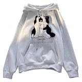 Hoodie Damen Mit Cute Dogs Cats Druckmuster Casual Kapuzenpullover Damen...