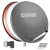 SCHWAIGER 487 SAT-Anlage Satelliten-Set Satellitenschüssel Twin-LNB...