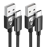 USB C Kabel, 2 Stück 2M Nylon Handy Ladekabel USB C Schnellladekabel Typ C...