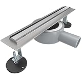 SONNI Edelstahl Duschrinne 30 cm | Haarsieb - Randablauf | Schlank Schmal...