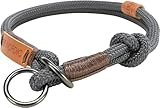 TRIXIE Zug-Stopp Hundehalsband BE NORDIC L dunkelgrau / braun – bequemes...