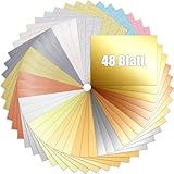 VGOODALL 24 Blatt Glitzerpapier Metallic Papier, A4 Tonpapier Bastelpapier...