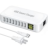 Ziwodiv USB Ladestation, 8-Port USB Ladegerät Mehrfach mit LCD Display,...