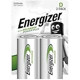 Energizer Wiederaufladbare Batterien D, Recharge Power Plus, 2er Pack