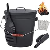 NATURAL EXPRESSIONS Kamin-Ascheeimer mit Deckel, 1,5 l Kohleimer mit...