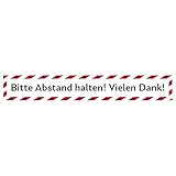 Fußbodenaufkleber Bitte Abstand halten 70 x 10 cm - Aufkleber Bodensticker...