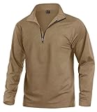 KEFITEVD Wandershirt Herren Langarm Atmungsaktiv Fleece Pullover mit...