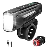 LED Fahrradlicht Set mit Frontlicht Rücklicht, Fahrradlicht Vorne mit 2...