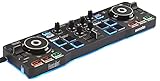 Hercules DJControl Starlight - Tragbarer 2-Deck DJ-USB-Controller mit 8...