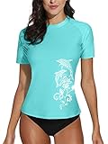 BesserBay Damen Schwimm Shirt Kurzarm UV Shirts Wasser Rash Guard UV...