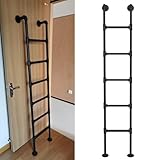 Wandmontierte Dachbodenleiter, schwarz, Innen-Etagenbettleiter, Metall,...