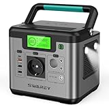 SWAREY Tragbare Powerstation, 518Wh Solargenerator, 500W(Spitze 1000W) AC...
