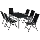 tectake® Sitzgarnitur Aluminium Klappstühle, Lounge Set mit 6X Stühle...