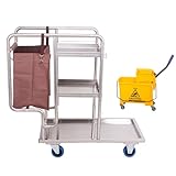 Kommerzieller Edelstahl-Reinigungswagen – mobiler Haushaltswagen mit...